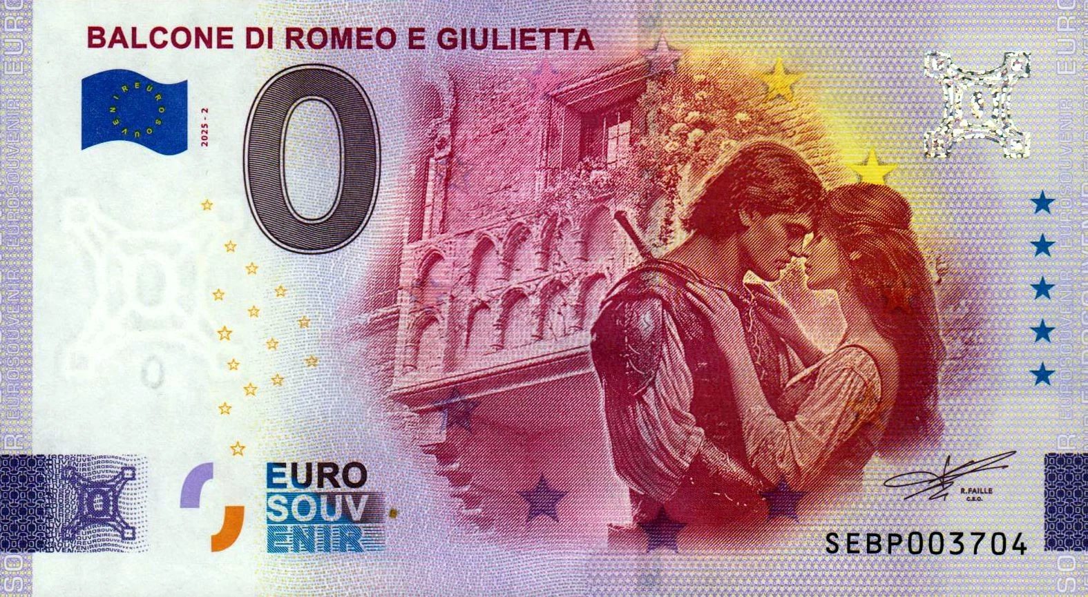 thumbnail image 2 of 2022 Italy 0 Euro Souvenir Banknote – Rome Trevi Fountain – Collectible, Uncirculated (Fior Di Stampa) In Protective Sleeve 2 of 6