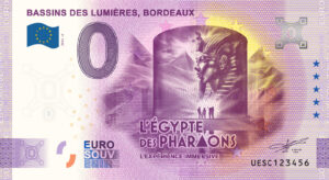Bassins des Lumières, Bordeaux 2025-6 0 euro souvenir banknotes france
