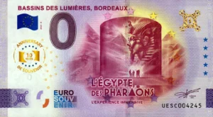 Bassins des Lumières, Bordeaux 2025-6 anniversary 0 euro souvenir banknotes france
