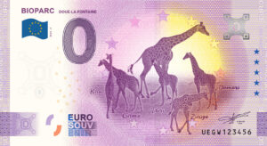 Bioparc 2024-5 Doué-la-Fontaine 0 euro souvenir banknotes france