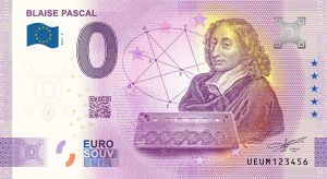 Blaise Pascal 2021-2 0 euro souvenir banknotes france zeroeuro