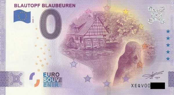 Blautopf Blaubeuren 2020-1 0 euro souvenir schein banknote