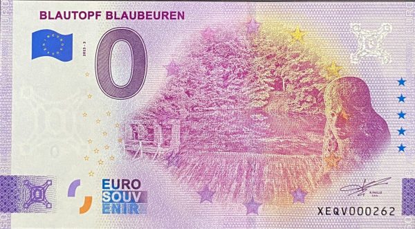 Blautopf Blaubeuren 2023-3 0 euro souvenir banknotes germany