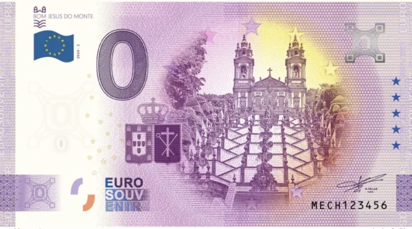 Bom Jesus do Monte 2024-2 0 euro souvenir banknotes portugal