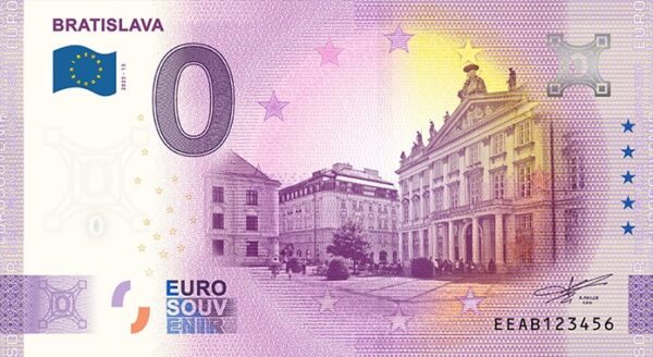 Bratislava 2025-13 0 euro souvenir bankovka slovensko