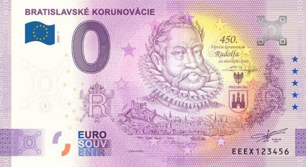 Bratislavské korunovácie 2022-1 0 euro souvenir bankovka slovensko
