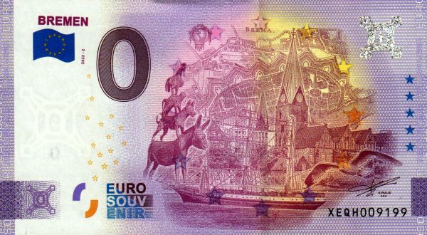 Bremen 2022-2 0 euro souvenir banknotes germany