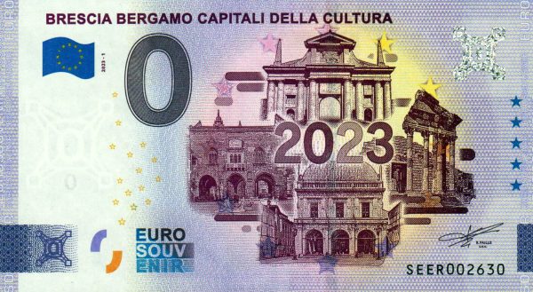 Brescia Bergamo Capitali della Cultura 2023-1 0 euro souvenir italy banknotes
