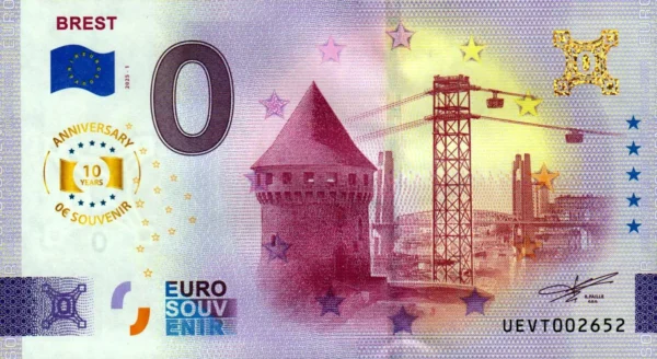 Brest 2025-1 0 euro souvenir france banknotes anniversary