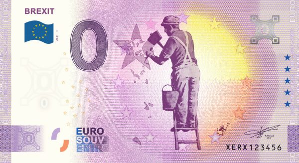 Brexit 2021-1 0 euro banknotes souvenir schein germany