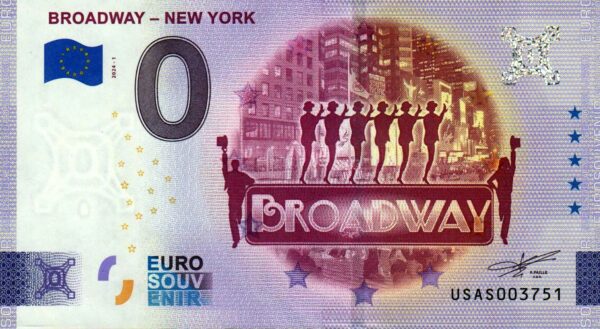 Broadway – New York 2024-1 0 euro souvenir banknotes USA