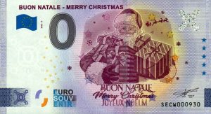 Buon Natale – Merry Christmas 2022-3 0 euro souvenir banknotes italy