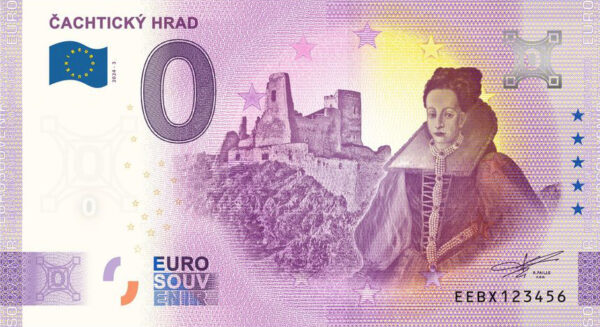 Čachtický hrad 2024-3 0 euro souvenir bankovka slovensko