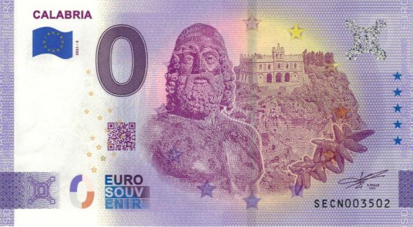 Calabria 2021-3 0 euro souvenir banknotes italy schein