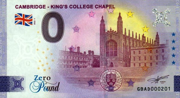 Cambridge – King's College Chapel 2022-1 0 pound banknote great britain