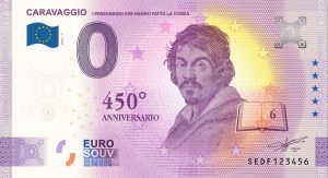 Caravaggio 2021-1 0 euro souvenir banknotes italy