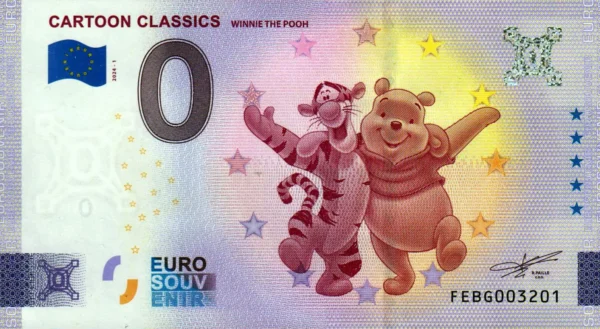 Cartoon Classics 2024-1 Winnie the Pooh 0 euro malta banknotes souvenir