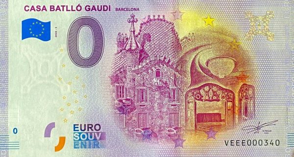 Casa Batlló Gaudi 2020-5 0 euro souvenir spain barcelona