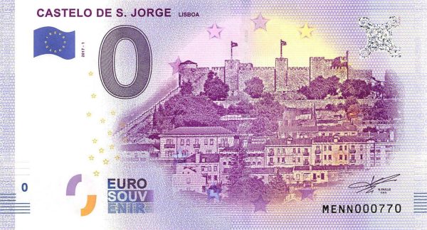 Castelo de S.Jorge 2017-1 0 euro souvenir banknotes portugal
