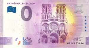 Cathédrale de Laon 2025-2 0 euro souvenir banknotes france