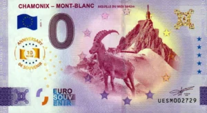 Chamonix – Mont-Blanc 2025-1 anniversary 0 euro souvenir banknotes france