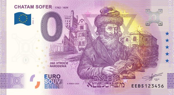 Chatam Sofer 2022-6 0 euro souvenir bankovka slovensko