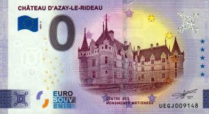 Château D´Azay-le-Rideau 2023-2 0 euro souvenir france banknotes