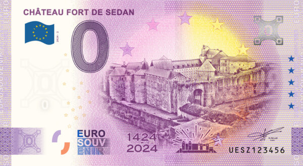 Chateau Fort de Sedan 2024-2 0 euro souvenir banknotes france