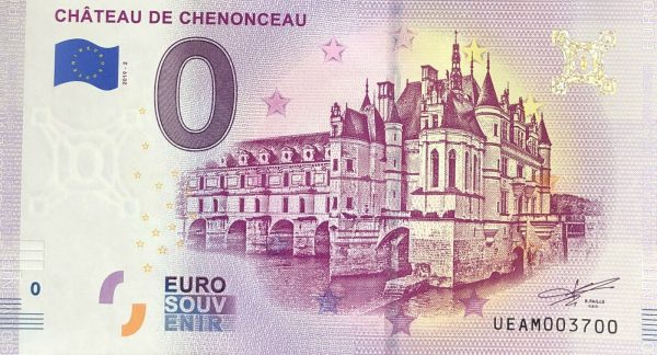 Chateau de Chenonceau 2019-2 zero euro billet souvenir banknote