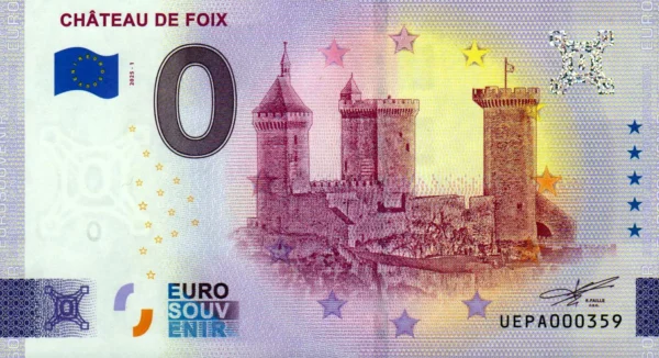 Chateau de Foix 2025-1 0 euro souvenir banknotes france