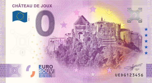 Chateau de Joux 2024-3 0 euro souvenir banknotes france