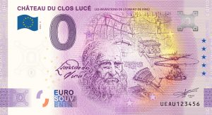 Chateau du Clos Lucé 2023-9 Léonard de Vinci 0 euro souvenir banknotes france