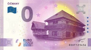 Čičmany 2021-1 0 euro souvenir slovensko zeroeuro bankovka