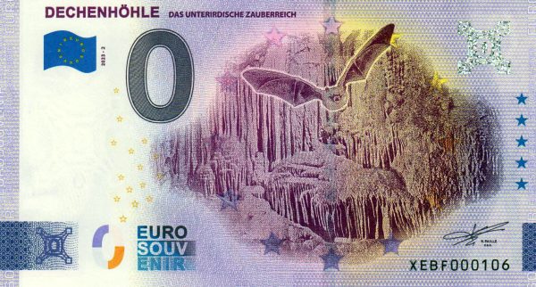 Dechenhöhle 2023-2 0 euro souvenir germany banknotes