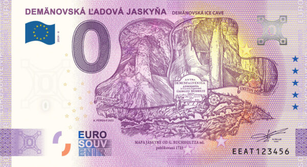 Demänovská ľadová jaskyňa 2024-6 0 euro souvenir bankovka slovensko