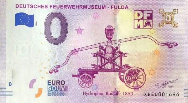 Deutsches Feuerwehrmuseum – Fulda 2019-1 0 euro schein souvenir banknote €