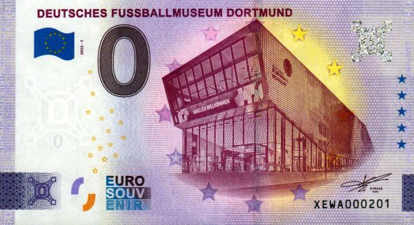 Deutsches Fussballmuseum Dortmund 2022-1 0 euro souvenir banknotes germany