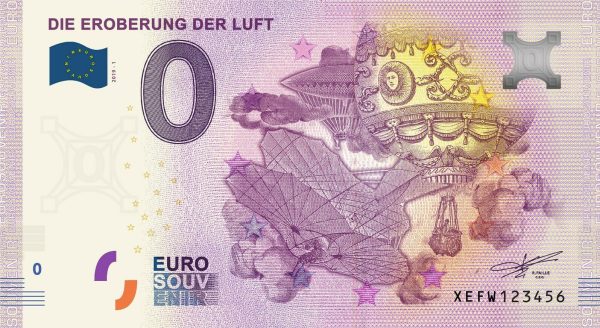 Die Eroberung der Luft 2019-1 zero euro bankovka 0 € souvenir