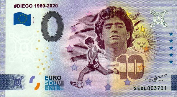 Diego 1960-2020 2023-3 0 euro souvenir italy banknotes