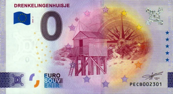 Drenkelingenhuisje 2024-2 0 euro souvenir banknotes netherlands