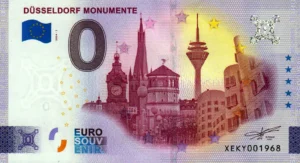 Dusseldorf Monumente 2024-7 0 euro souvenir banknotes germany
