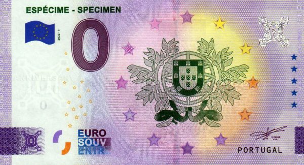 ESPÉCIME – SPECIMEN 2022-1 Anniversary Portugal 0 euro souvenir banknotes