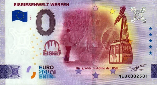 Eisriesenwelt Werfen 2025-1 0 euro souvenir banknotes austria