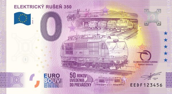 Elektrický rušeň 350 2024-3 0 euro souvenir bankovka slovensko