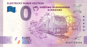 Elektrický rušeň Vectron 2025-4 0 euro souvenir bankovka slovensko