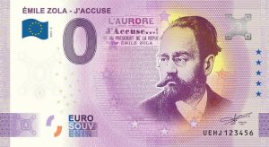 Émile Zola – J´Accuse 2021-4 0 euro souvenir banknote france