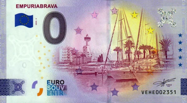 Empuriabrava 2024-2 0 euro souvenir banknotes spain