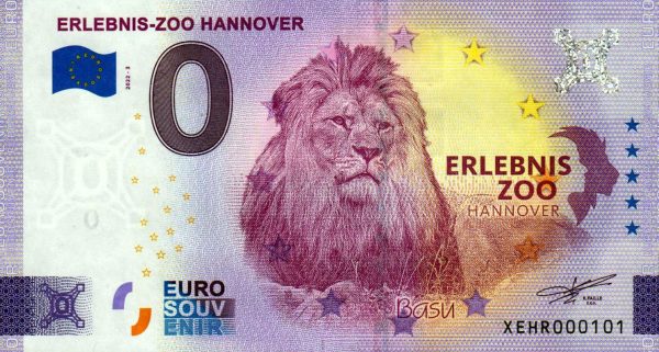 Erlebnis – Zoo Hannover 2022-3 0 euro souvenir banknotes germany