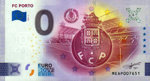 FC Porto 2024-9 0 euro souvenir banknote portugal