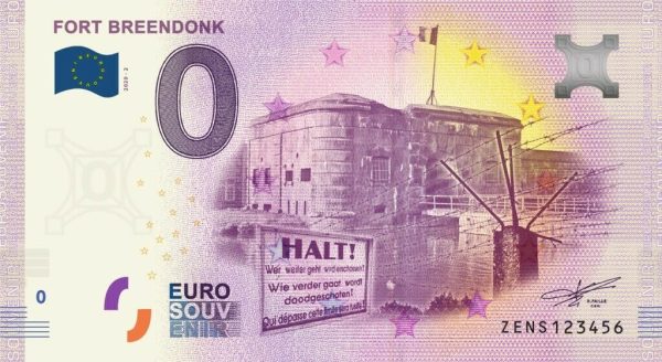FORT BREENDONK 2020-2 0 euro souvenir banknotes belgium